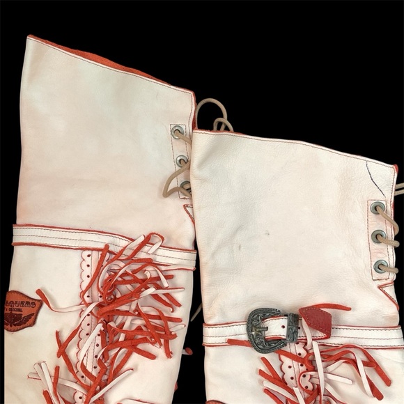 El Vaquero Drifter Hand Dyed Orange Tall Moccasin Free People Boots Size 37 - Picture 3 of 10